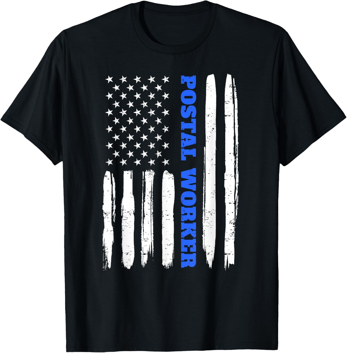 Patriotic Postal Worker American Flag Stars Stripes Postman T-Shirt - T-Shirt | Black