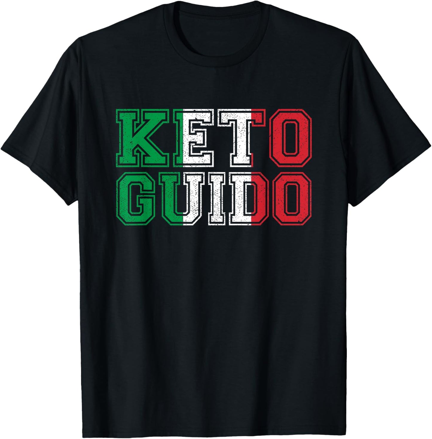 Keto Guido Italian Ketogenic Diet Italy Flag Gift Guidos T-Shirt - T-Shirt | Black