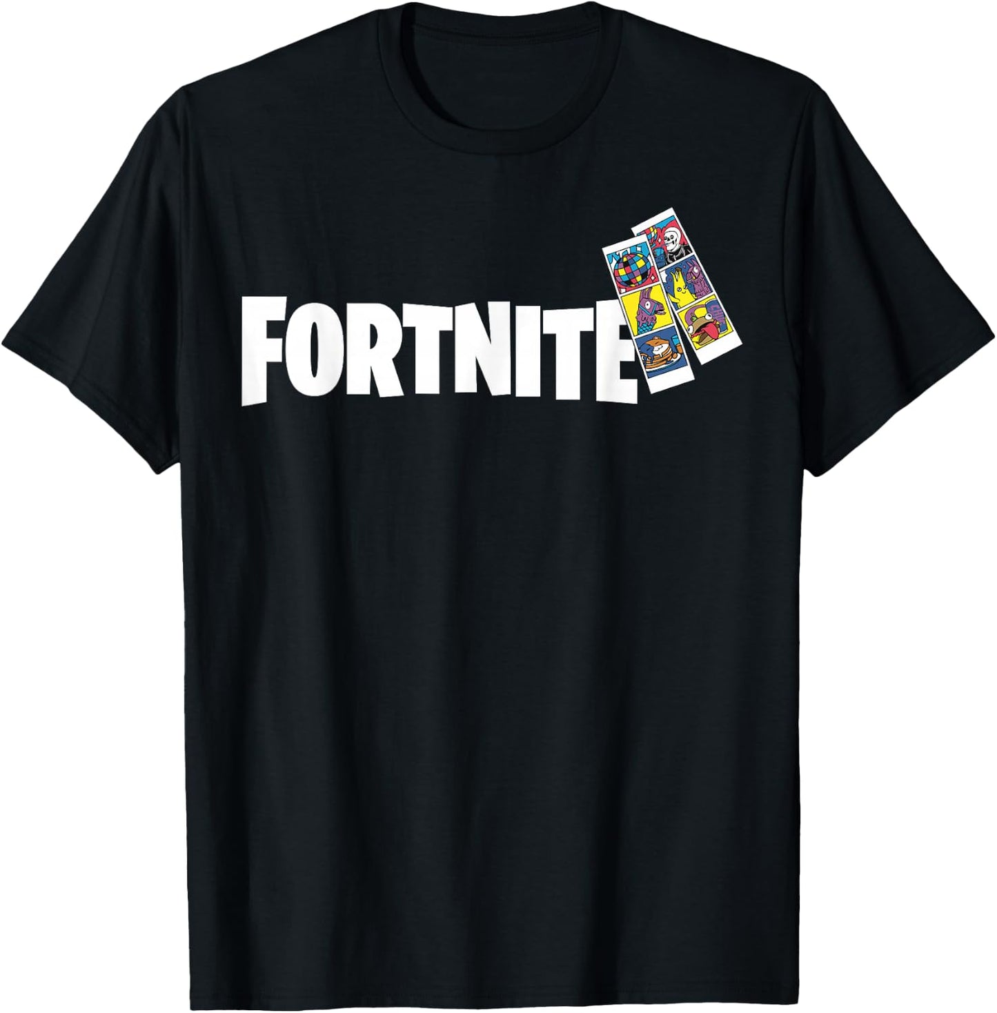 Fortnite Photo Strip & Logo T-Shirt - T-Shirt | Black