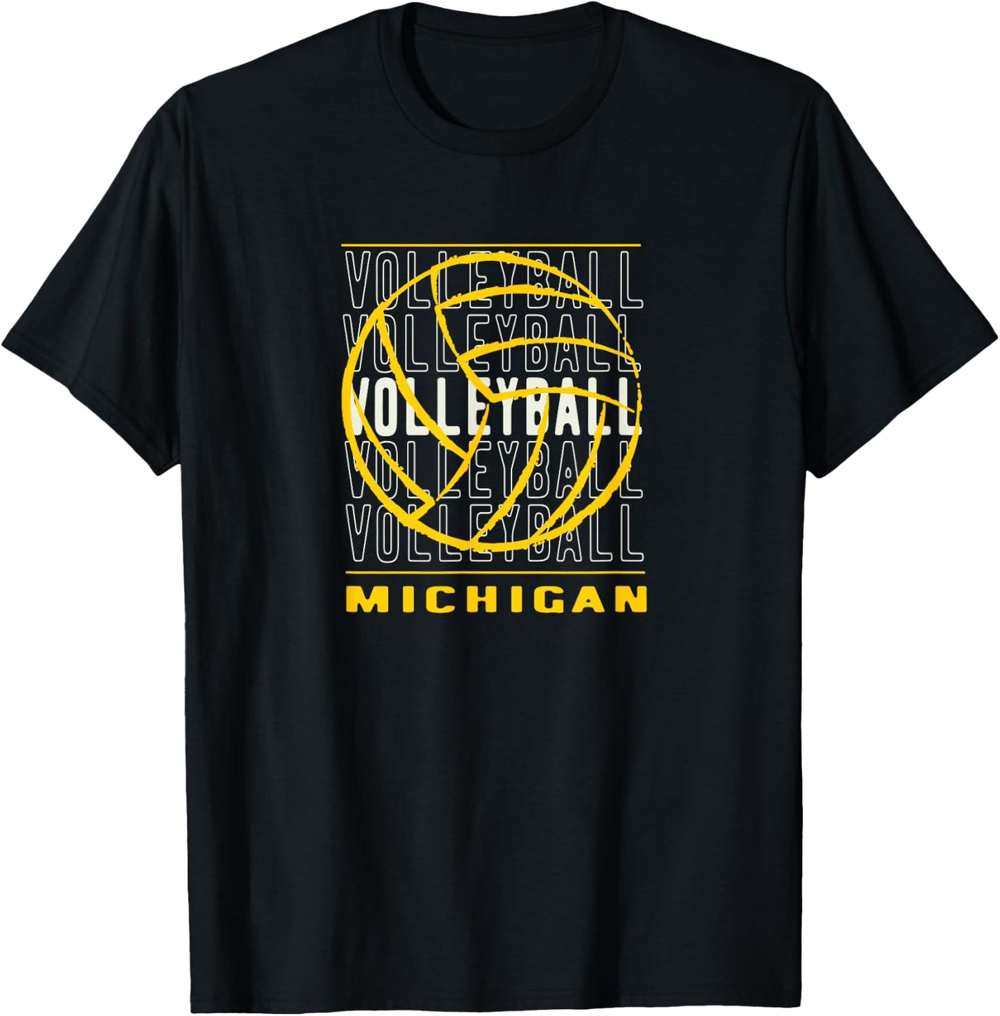 Volleyball Michigan by Volleyball Michigan Merch T-Shirt - T-Shirt | Black