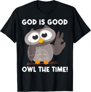 Owl Gift Women Boys Girls Nocturnal Bird Owl Lovers T-Shirt - T-Shirt | Black