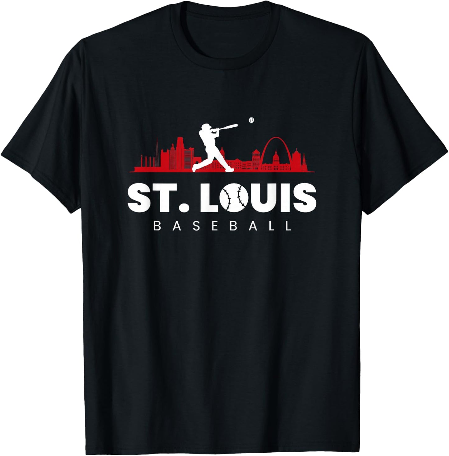 St Louis Baseball Vintage Minimalist Retro Baseball Lover T-Shirt - T-Shirt | Black