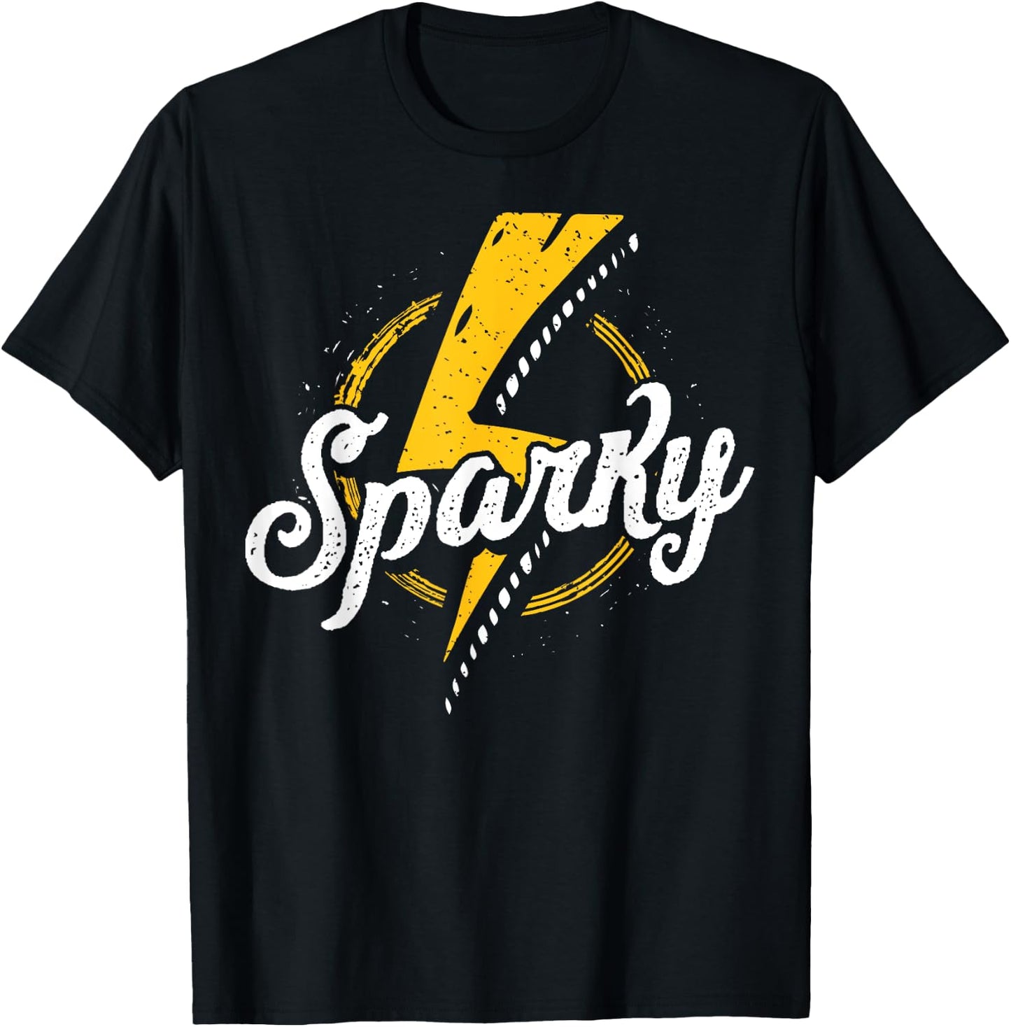 Sparky Electrician Funny Lineman Dad Retro Vintage Gifts Men T-Shirt - T-Shirt | Black