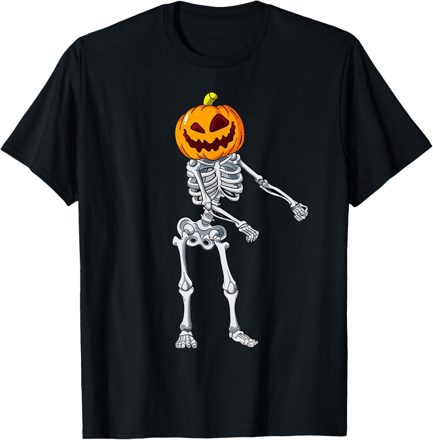 Flossing Pumpkin Head Skeleton Raft Dance Halloween T-Shirt - T-Shirt | Black