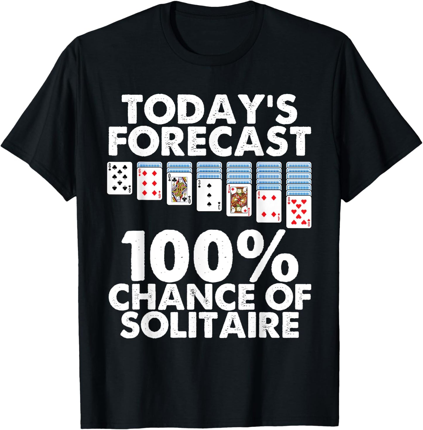 Funny Solitaire Gift Men Women Cool Card Game Lover Players T-Shirt - T-Shirt | Black