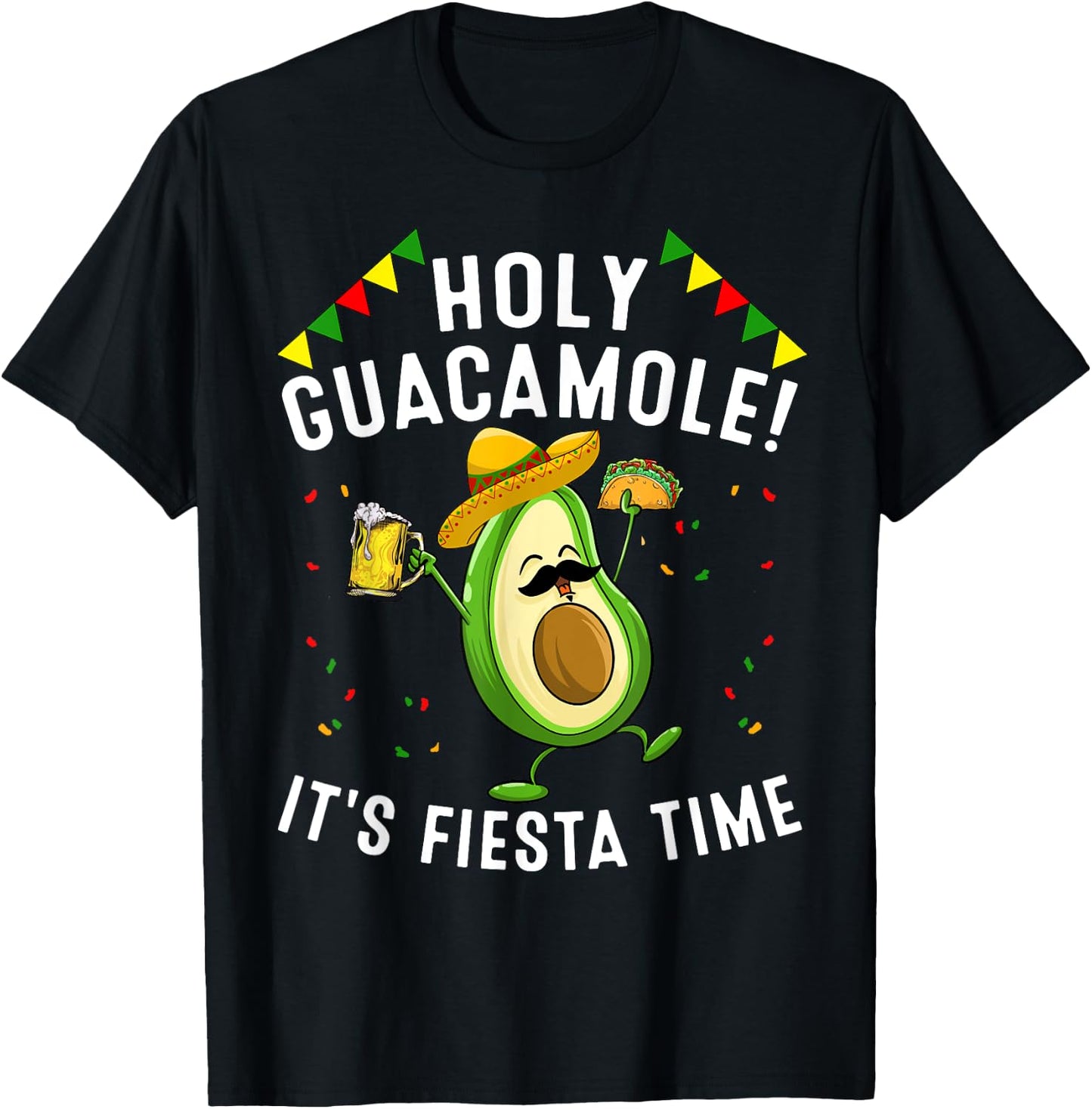 Funny Holy Guacamole Fiesta Cinco De Mayo Gift Cute Mexican T-Shirt - T-Shirt | Black