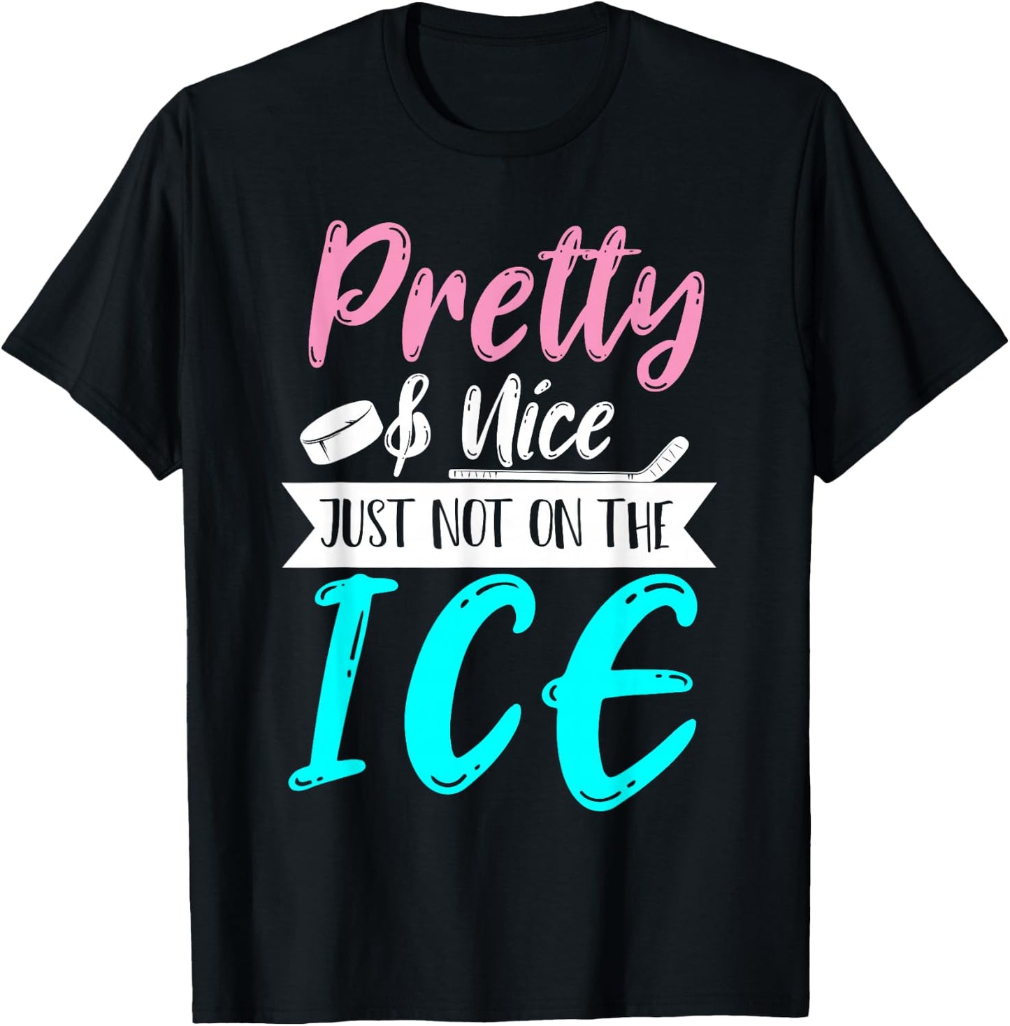 Women Girls Hockey Goalie Hockey Player Funny Ice Hockey T-Shirt - T-Shirt | Black