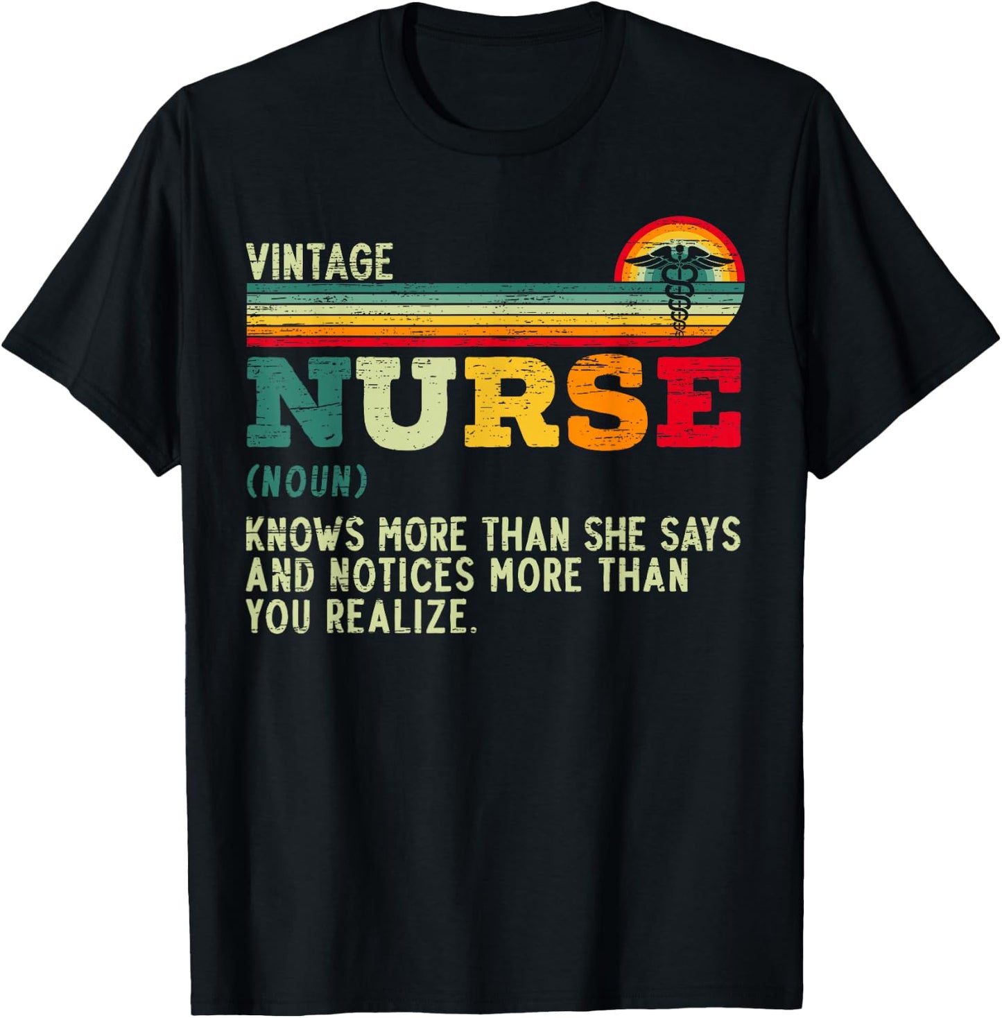 Vintage Nurse Definition Hospital Medical Registered Nursing T-Shirt - T-Shirt | Black