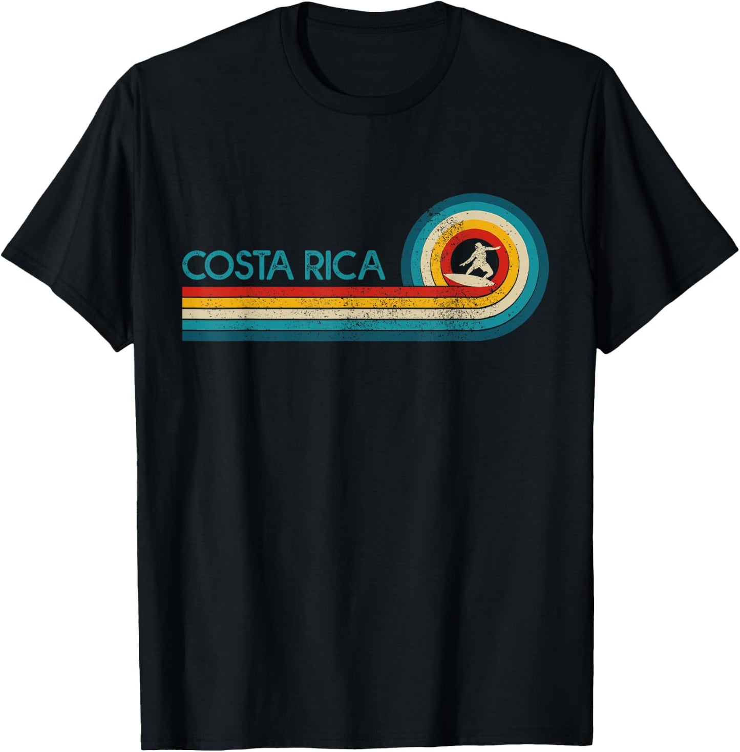Costa Rica Vintage Surfer Souvenir Surf T-Shirt - T-Shirt | Black