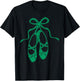 Ballerina Dance Shoes Shamrock Clovers St Patricks Day Girls T-Shirt - T-Shirt | Black