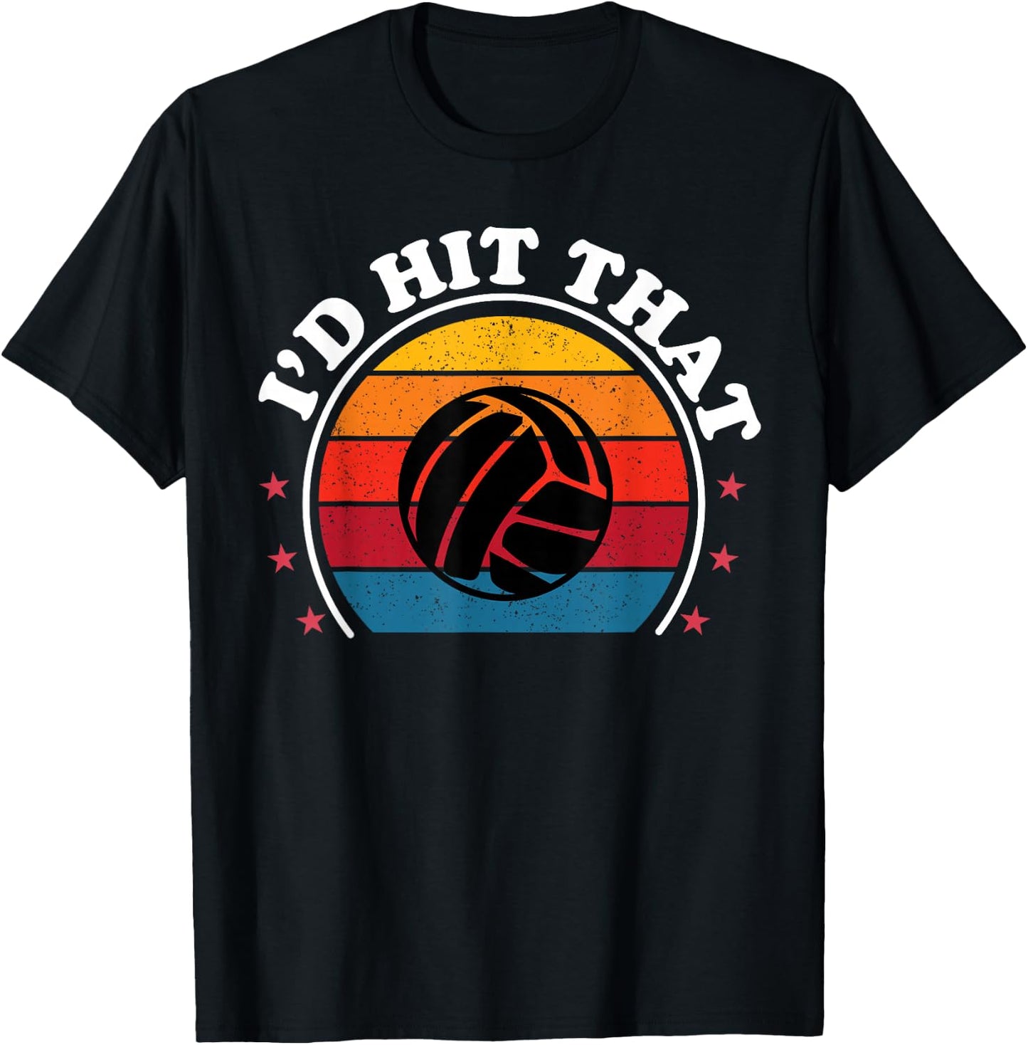Retro I'd Hit That Funny Volleyball Player Girls Women T-Shirt - T-Shirt | Black