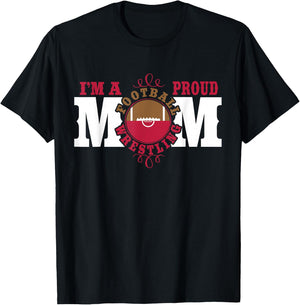 I'm a Proud Football Wrestling Mom - Combined Sports T-Shirt - T-Shirt | Black