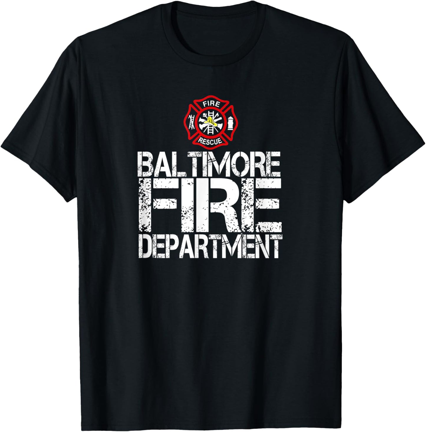 Baltimore Fire Dept with Florian Cross Family Kids Adults T-Shirt - T-Shirt | Black