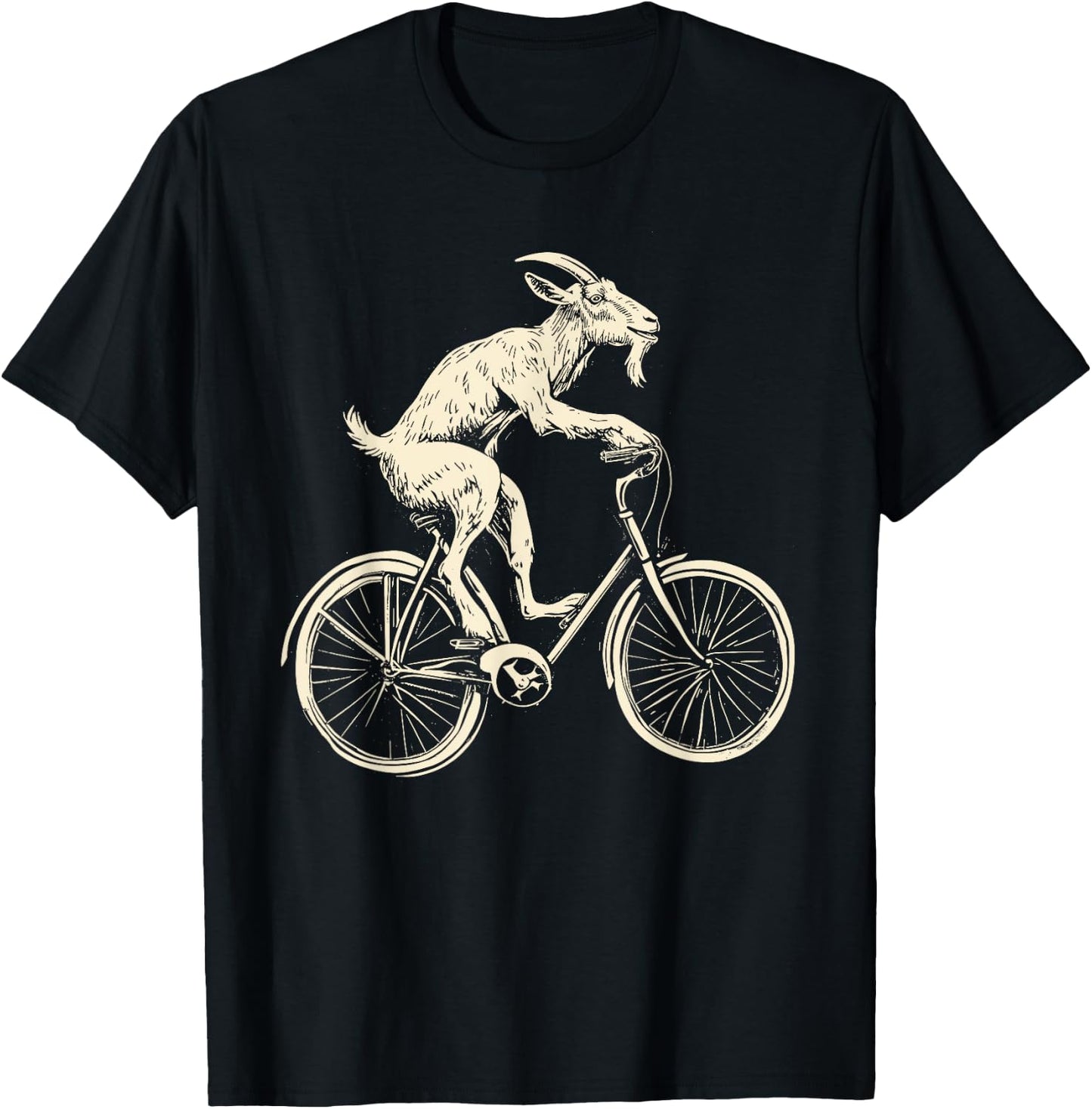 Goat Mountain Bike MTB Cycling Bicycle Cyclist Funny T-Shirt - T-Shirt | Black