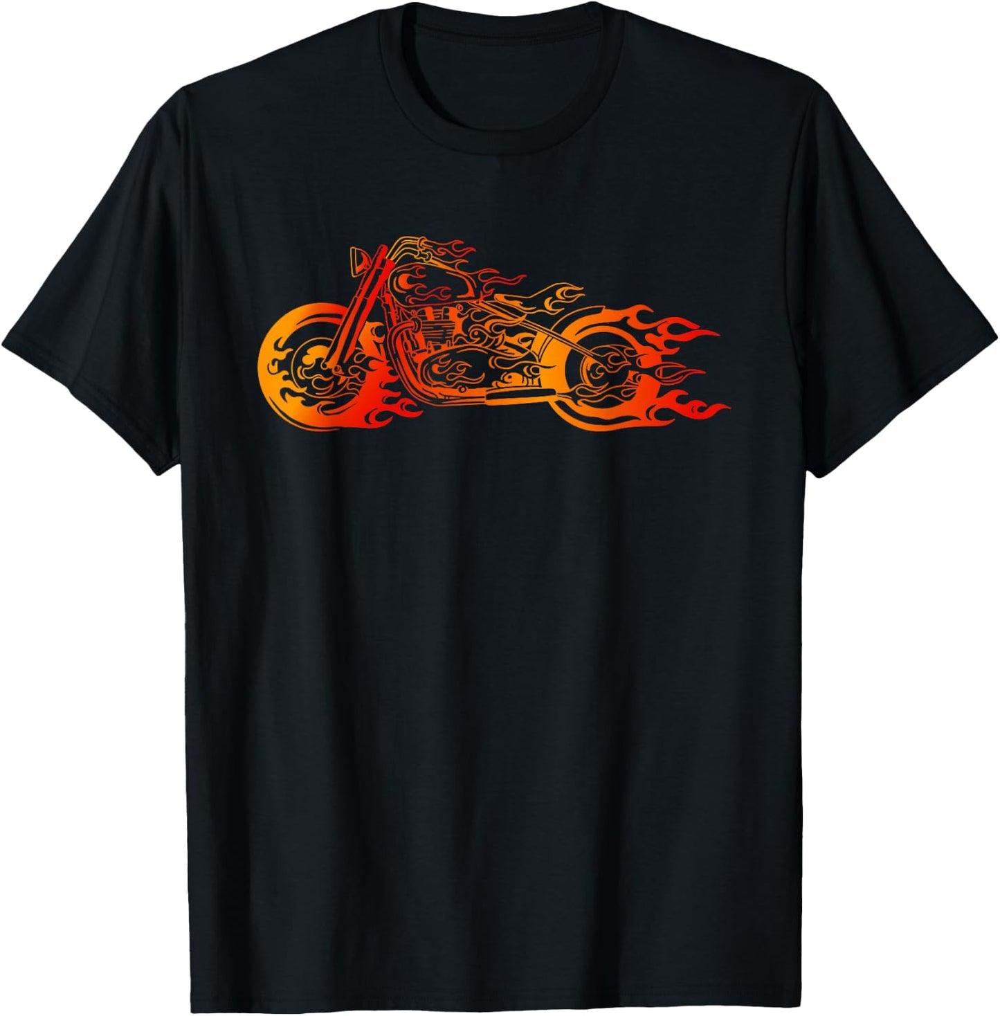 Bruning Fire Bobber - Motorcycle Chopper Biker Motorbike T-Shirt - T-Shirt | Black