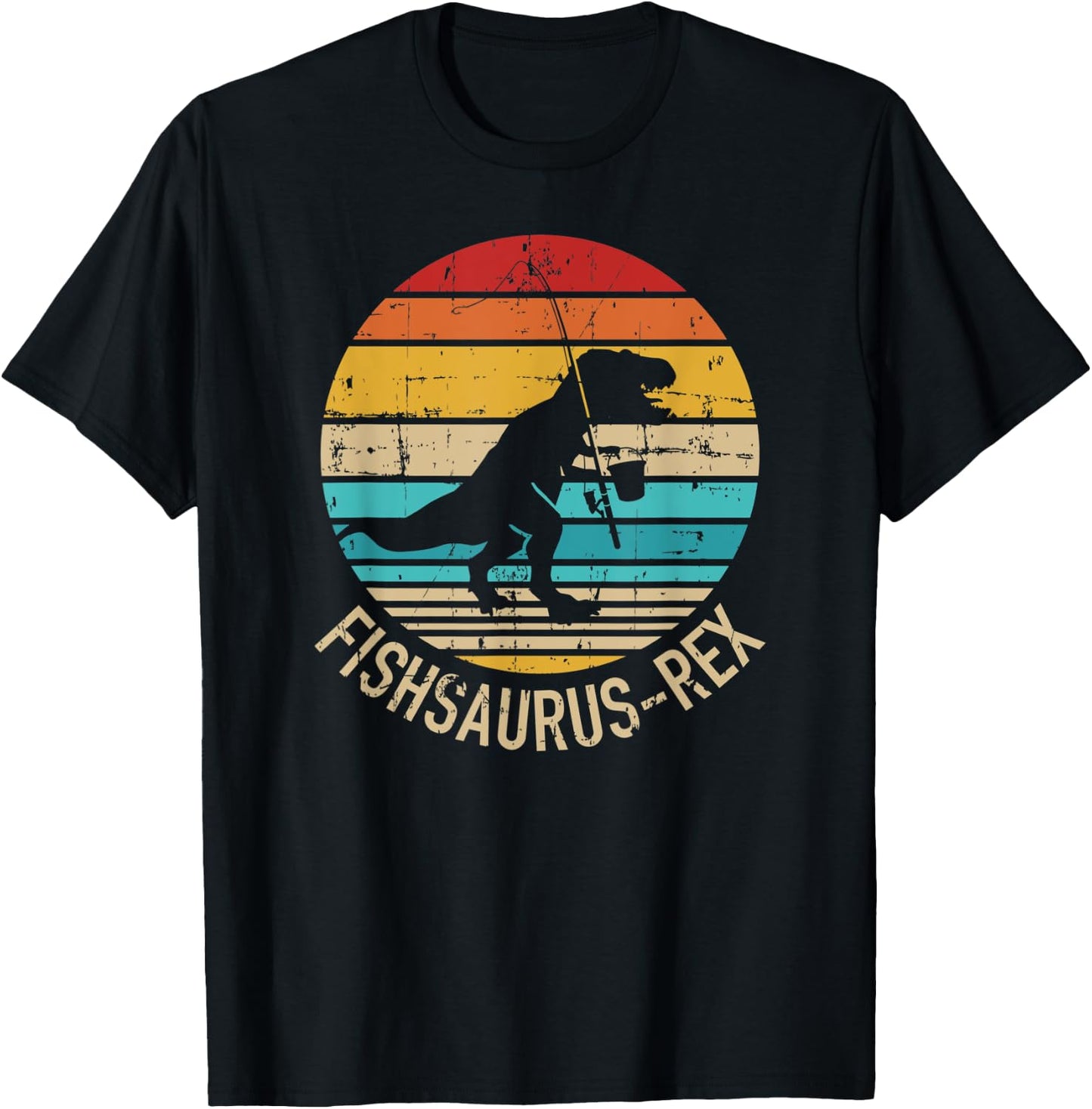 Fishing Fishsaurus-Rex T-Shirt - T-Shirt | Black