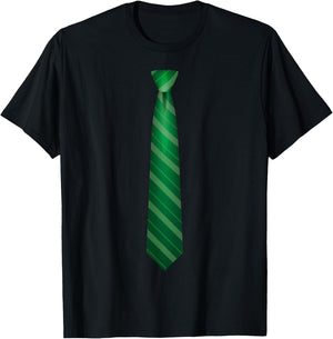 Green Tie, Necktie Funny Dress Graphic T-Shirt - T-Shirt | Black