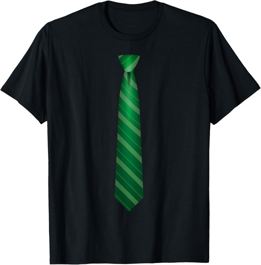Green Tie, Necktie Funny Dress Graphic T-Shirt - T-Shirt | Black