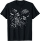 Vintage Blueprint - Car Vehicle Audio System Retro Chart Fun T-Shirt - T-Shirt | Black