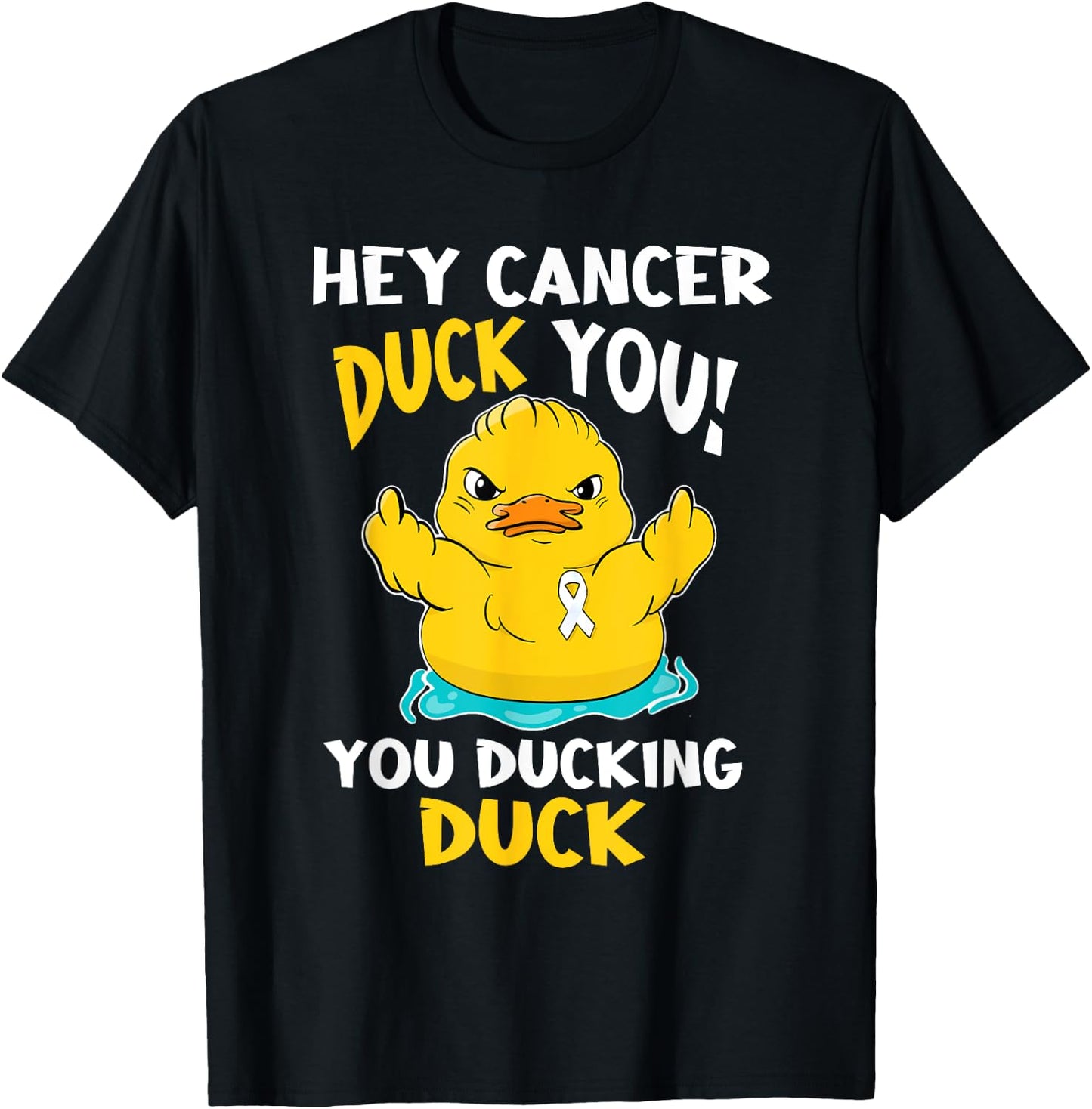 Lung Cancer Warrior Duck Design Together T-Shirt - T-Shirt | Black