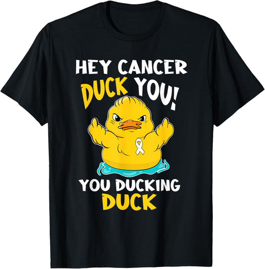 Lung Cancer Warrior Duck Design Together T-Shirt - T-Shirt | Black