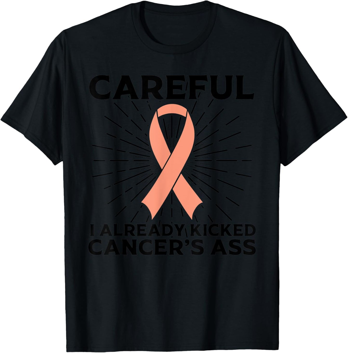 Funny Uterine Cancer Awareness Gift Mom Survivors T-Shirt - T-Shirt | Black