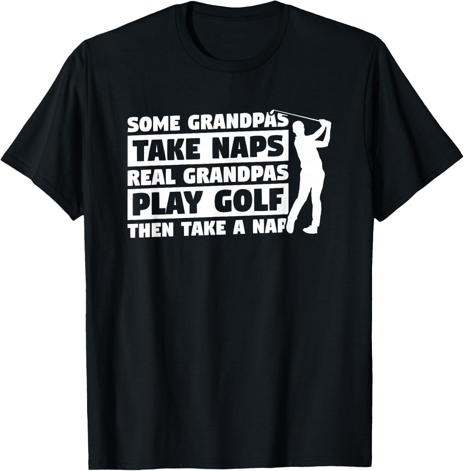 Funny Golfing Gift For A Grandpa Golfer Men's Adult Golf Black Small Classic Fit Short Sleeve T-Shirt - T-Shirt | Black