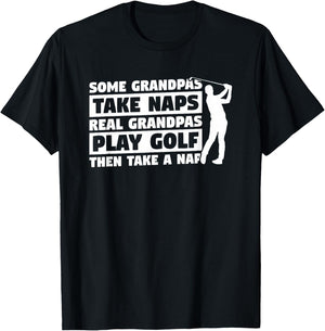 Funny Golfing Gift For A Grandpa Golfer Men's Adult Golf Black Small Classic Fit Short Sleeve T-Shirt - T-Shirt | Black