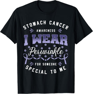 Stomach Cancer Awareness I Wear Periwinkle Gastric Survivor T-Shirt - T-Shirt | Black