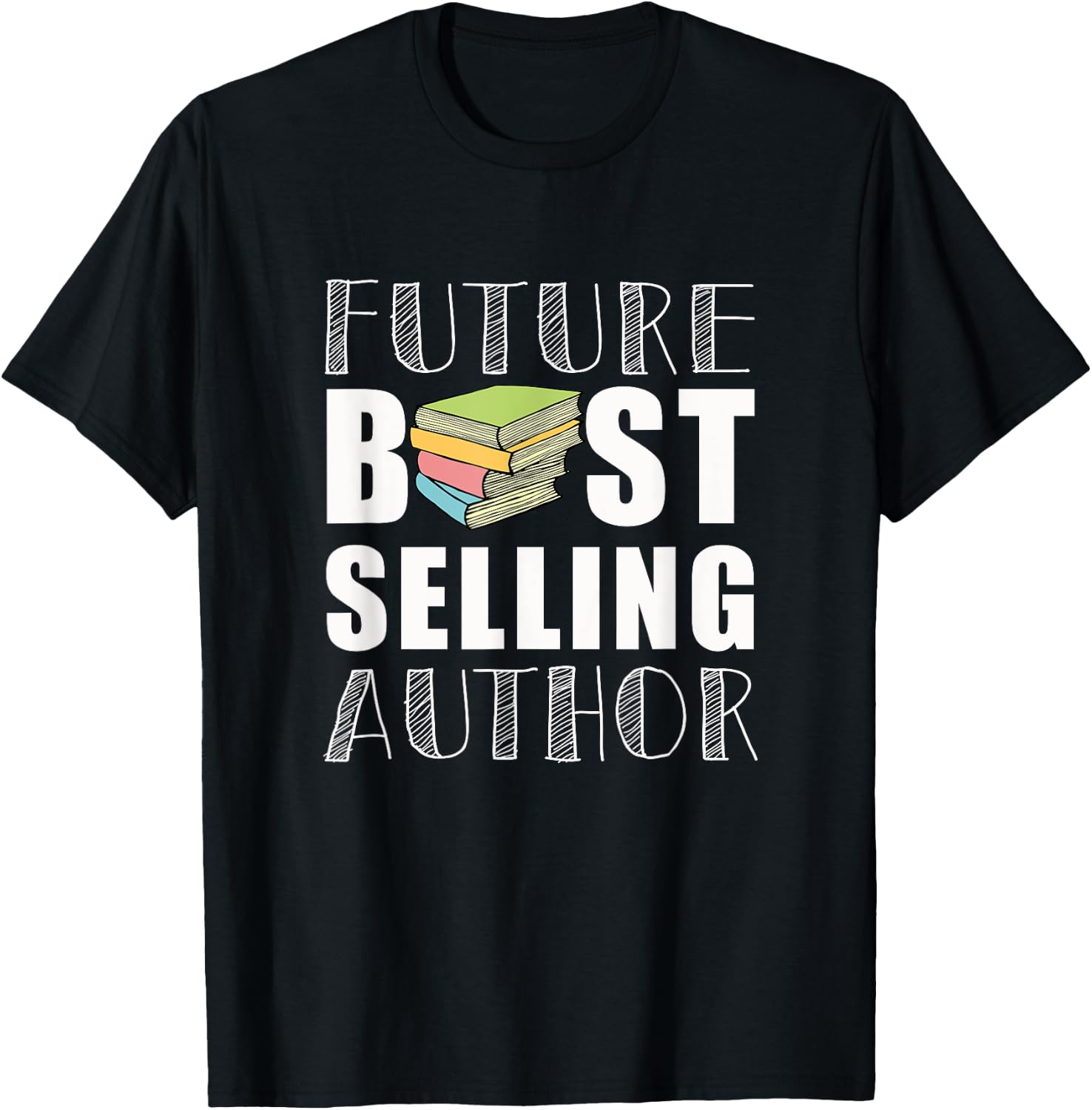 Future Author Funny Book Worm Writer T-Shirt - T-Shirt | Black