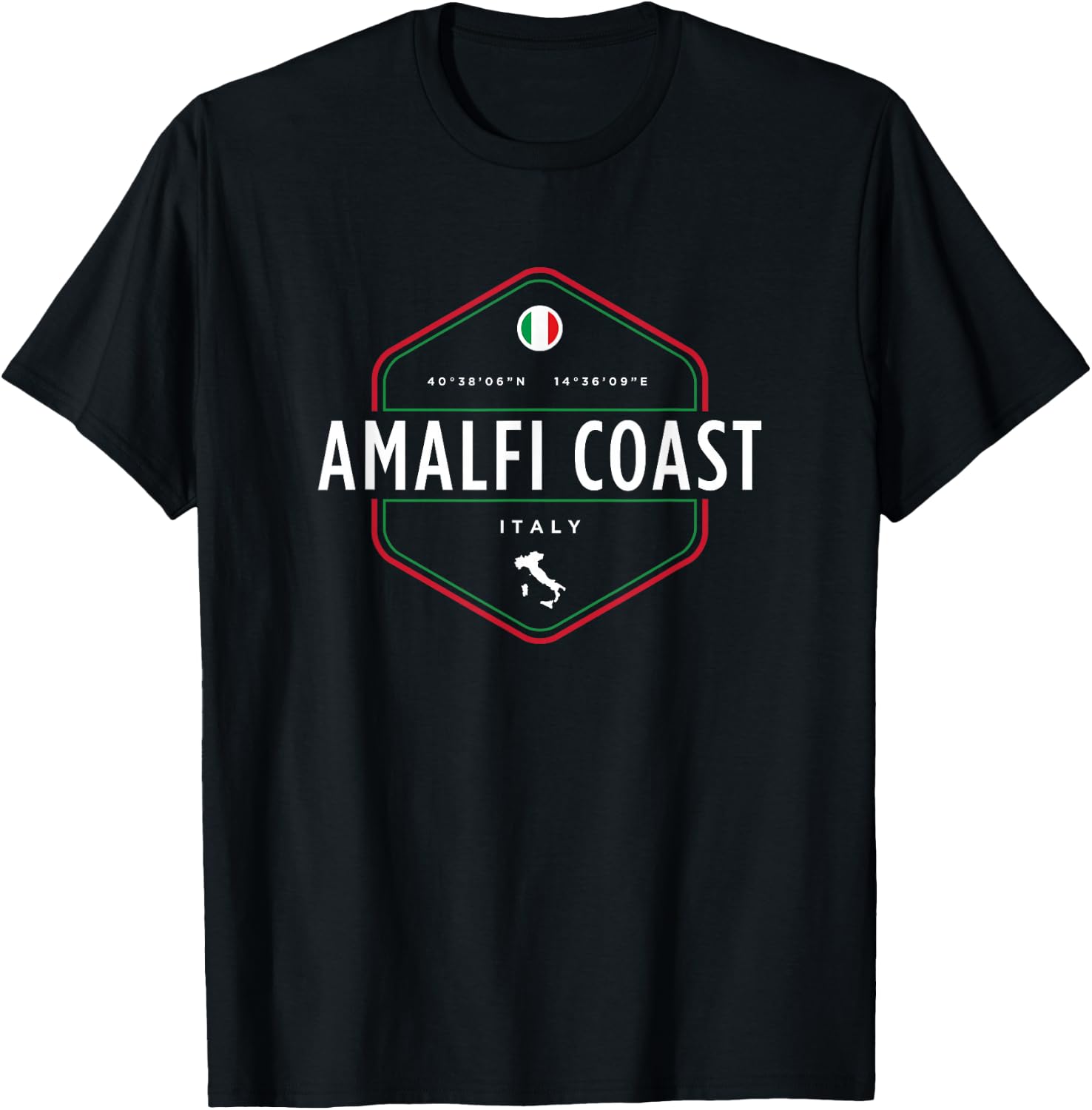 Amalfi Coast Italy T-Shirt - T-Shirt | Black