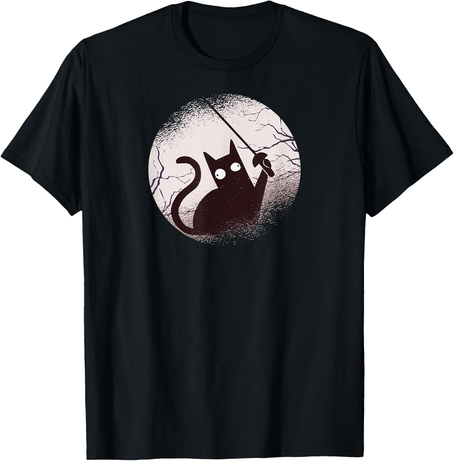 Fencing Game gamer fencer sport fencing Cat T-Shirt - T-Shirt | Black