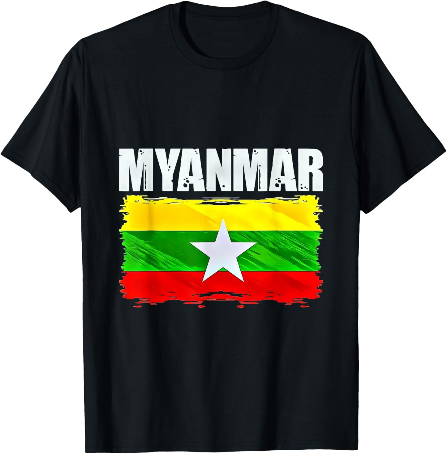 Myanmar Flag Emblem T-Shirt - T-Shirt | Black