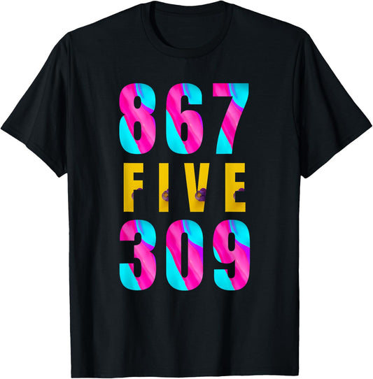 Jenny Phone Number 867-5309 Funny Rock Music T-Shirt - T-Shirt | Black