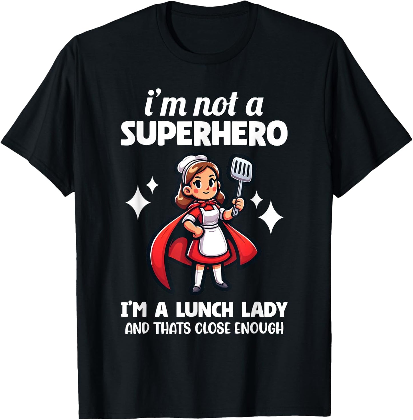 Funny Lunch Lady School Aide Appreciation Graphic T-Shirt - T-Shirt | Black