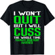 Green Ribbon Cuss Quit Back Surgery Traumatic Brain Injury T-Shirt - T-Shirt | Black