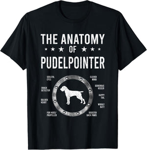 Anatomy of Pudelpointer Dog Lover T-Shirt - T-Shirt | Black