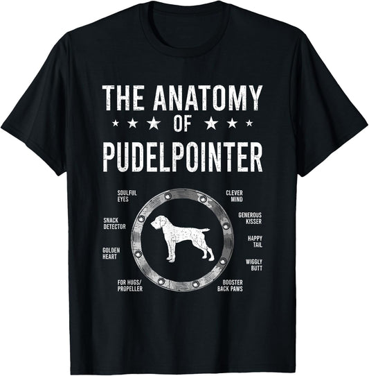 Anatomy of Pudelpointer Dog Lover T-Shirt - T-Shirt | Black