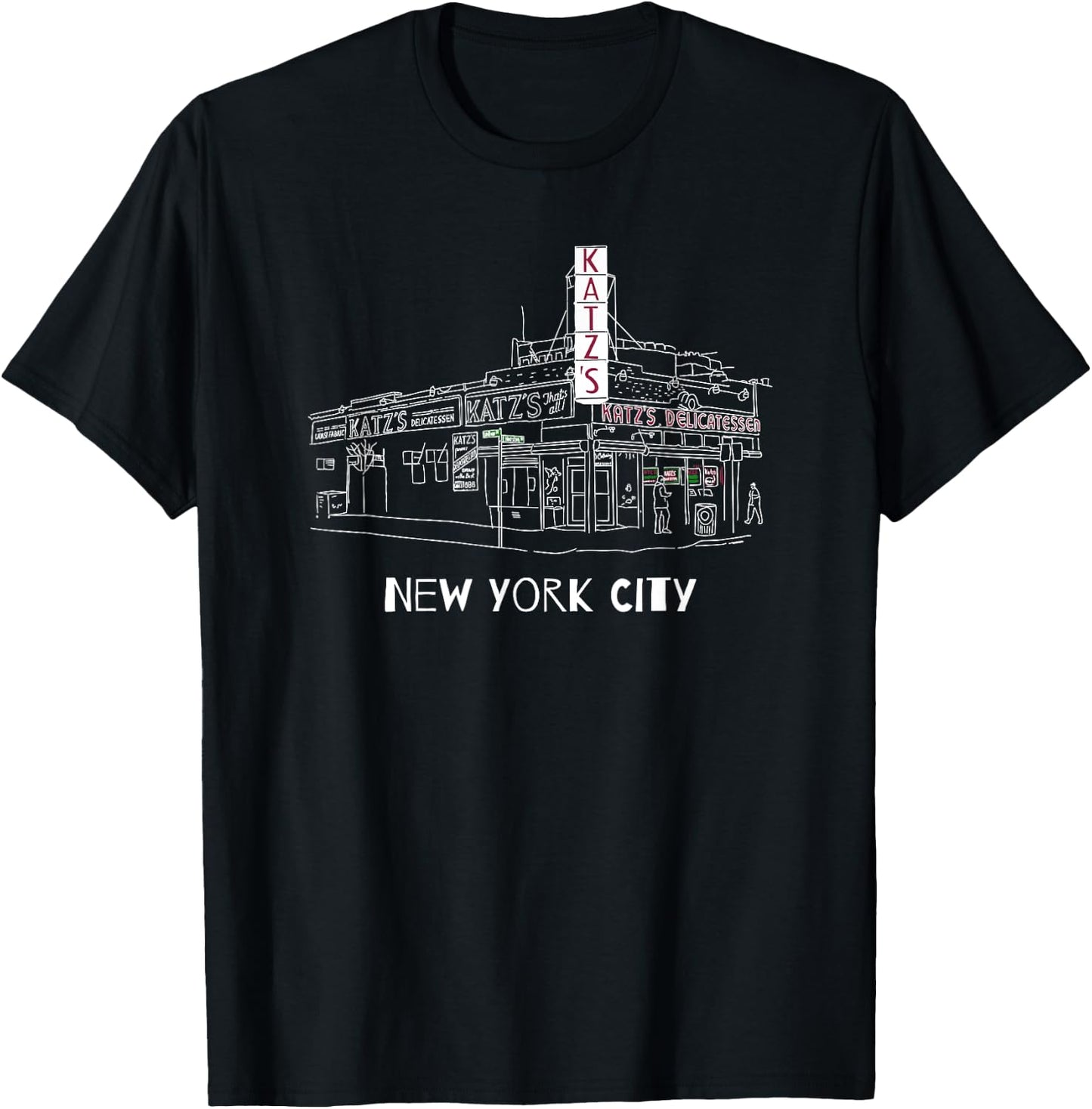 Kat'z Deli New York City for Reuben Sandwich Fans T-Shirt - T-Shirt | Black