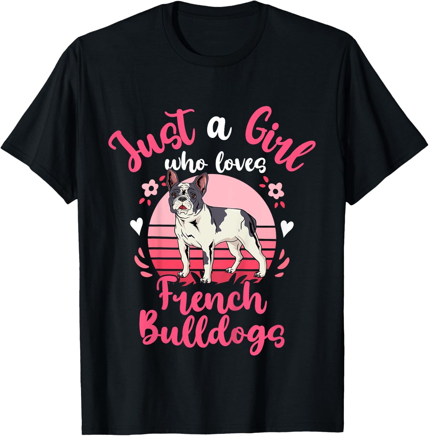 Kids French Bulldog Just a Girl Who Loves French Bulldogs T-Shirt - T-Shirt | Black
