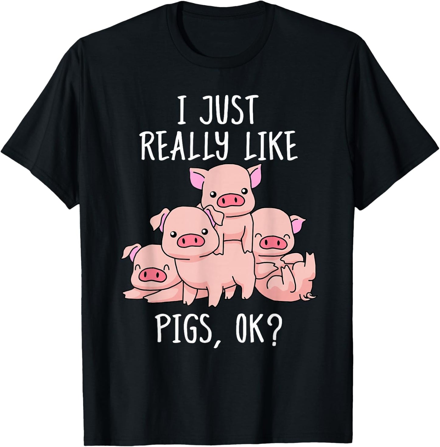 Love Pig Shirt Women Pig Gifts Pigs Men Cute Swine T-Shirt - T-Shirt | Black