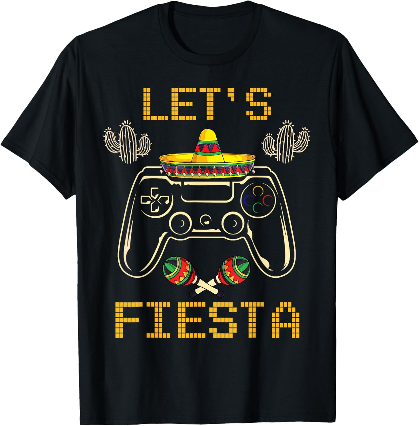 Cinco de Mayo Video Games Gaming Controller Gamer Boys Girls T-Shirt - T-Shirt | Black