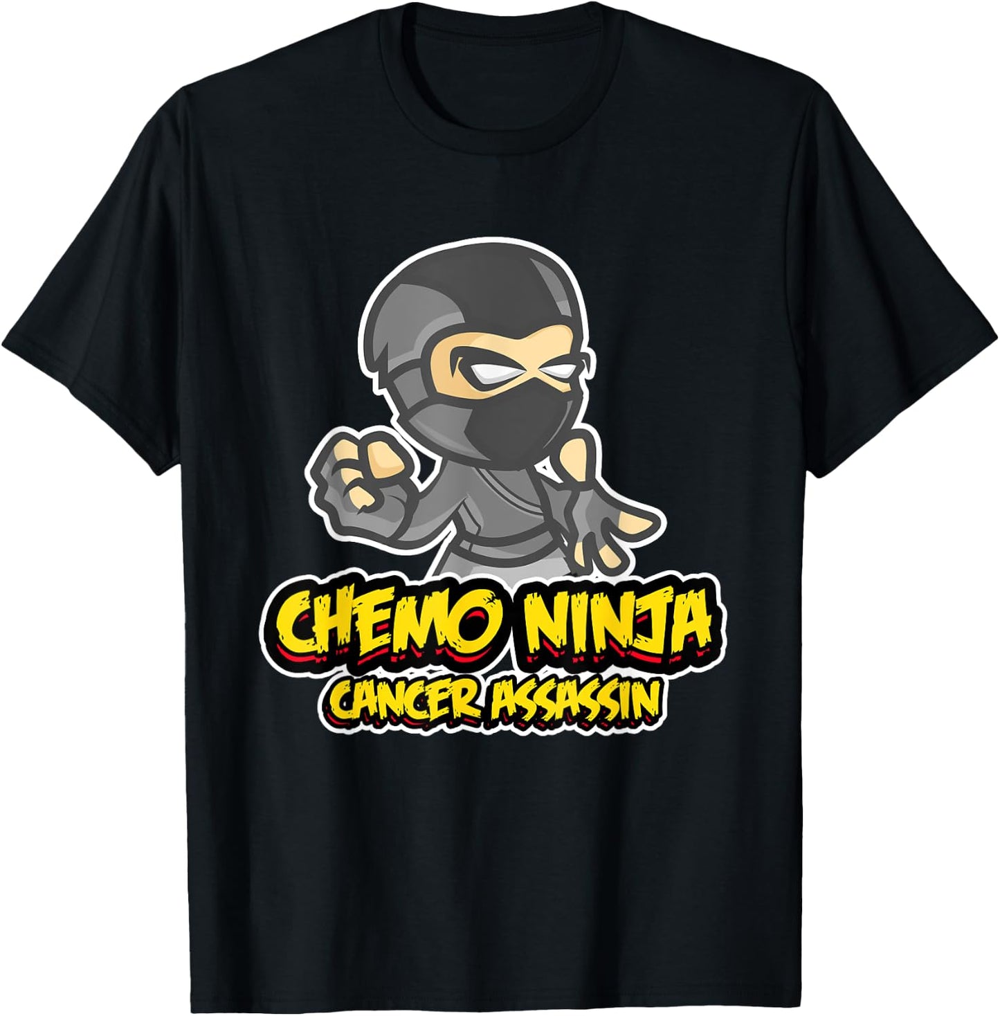 Pediatric Cancer Awareness Childhood Gifts Chemo Ninja T-Shirt - T-Shirt | Black