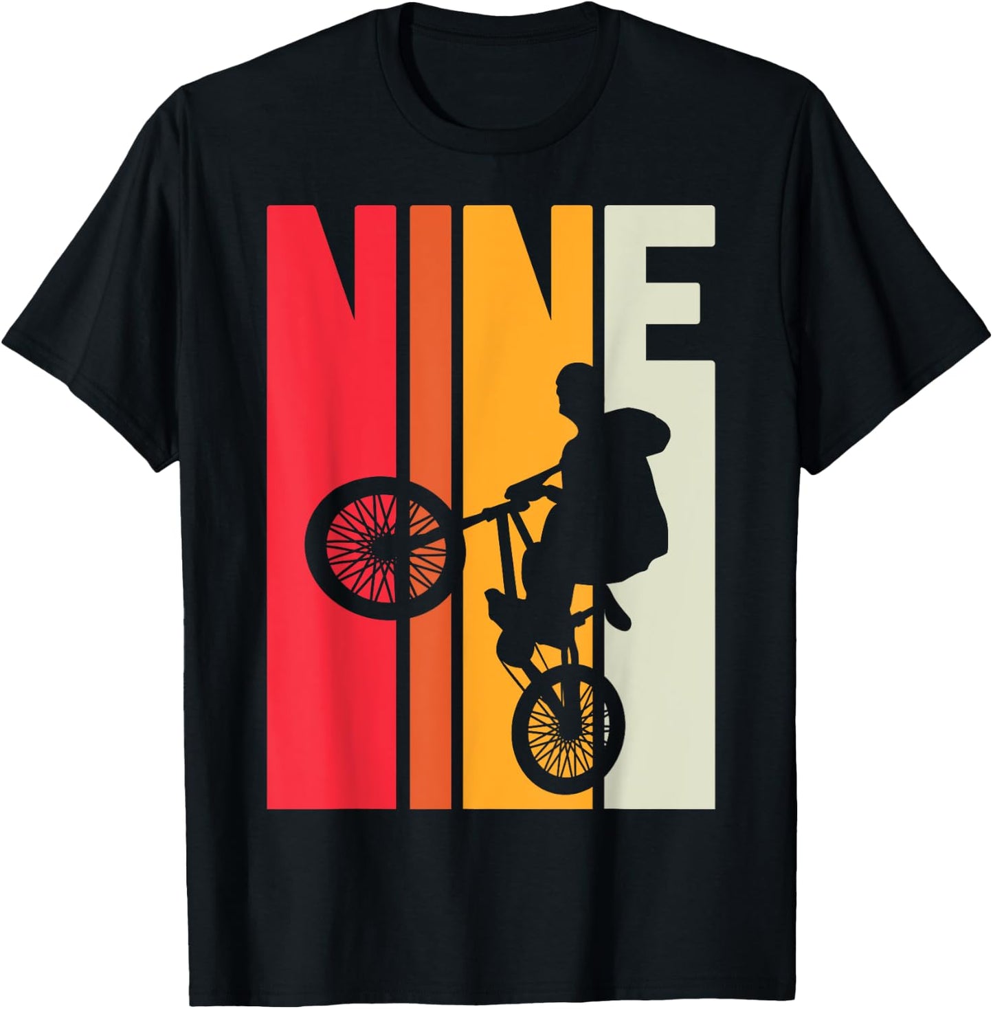9 Year Old BMX Birthday Gift Party Boys Dirt Biking 9th T-Shirt - T-Shirt | Black