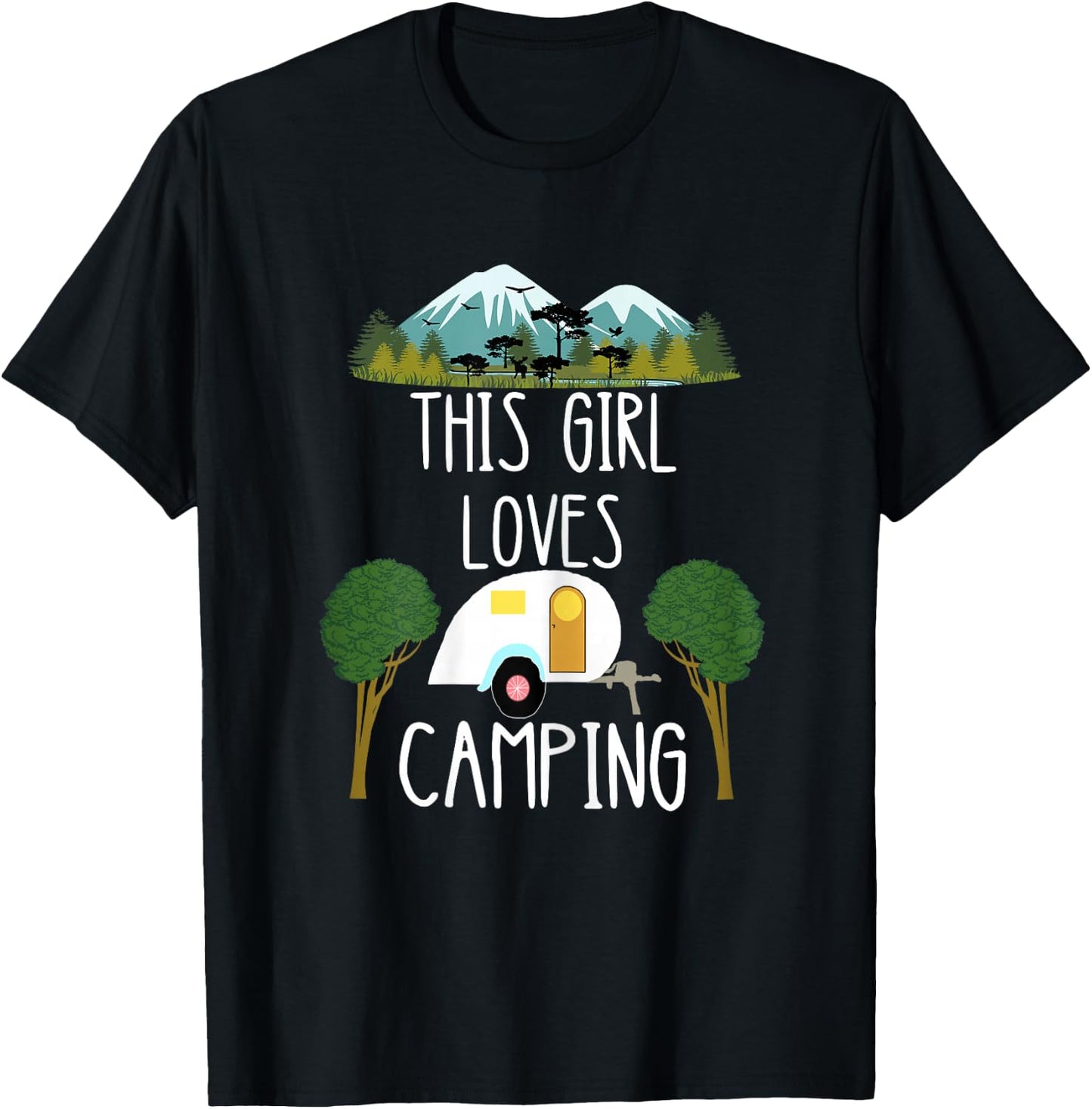 This Girl Loves Camping Caravan Camper Camping T-Shirt - T-Shirt | Black