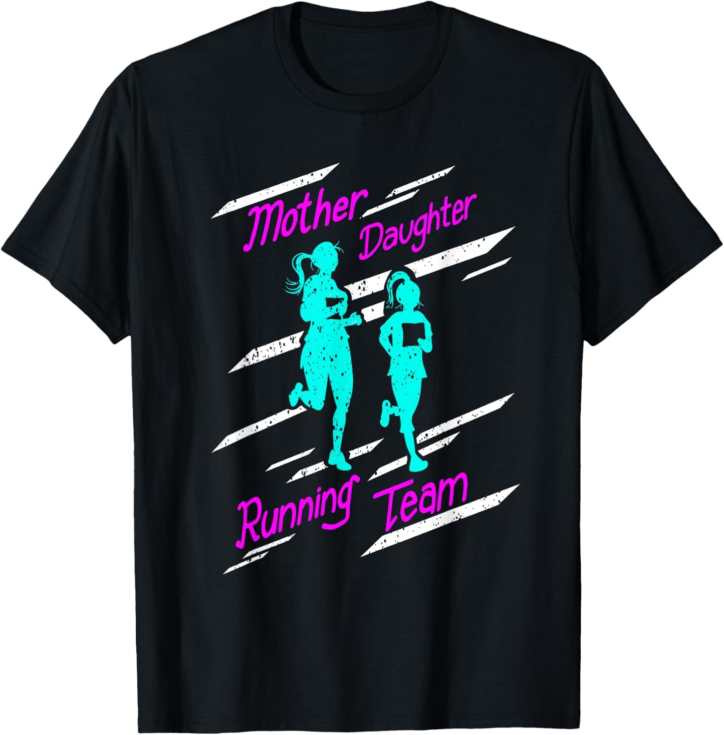 Cool Mother Daughter Running Team | Funny Runner Tandem Gift T-Shirt - T-Shirt | Black