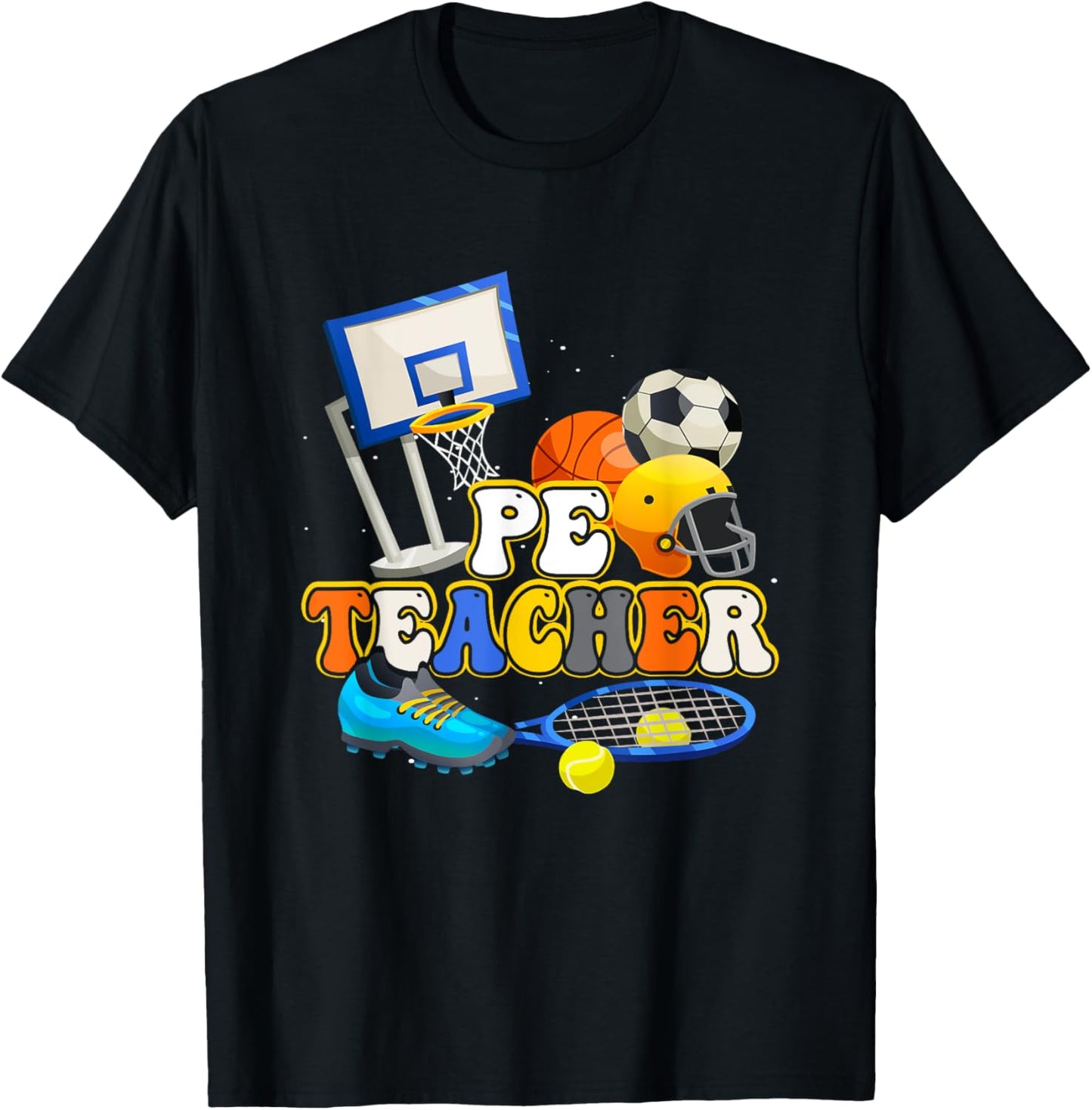 Pe Teacher Physical Educations Teacher Soccer Basketball T-Shirt - T-Shirt | Black