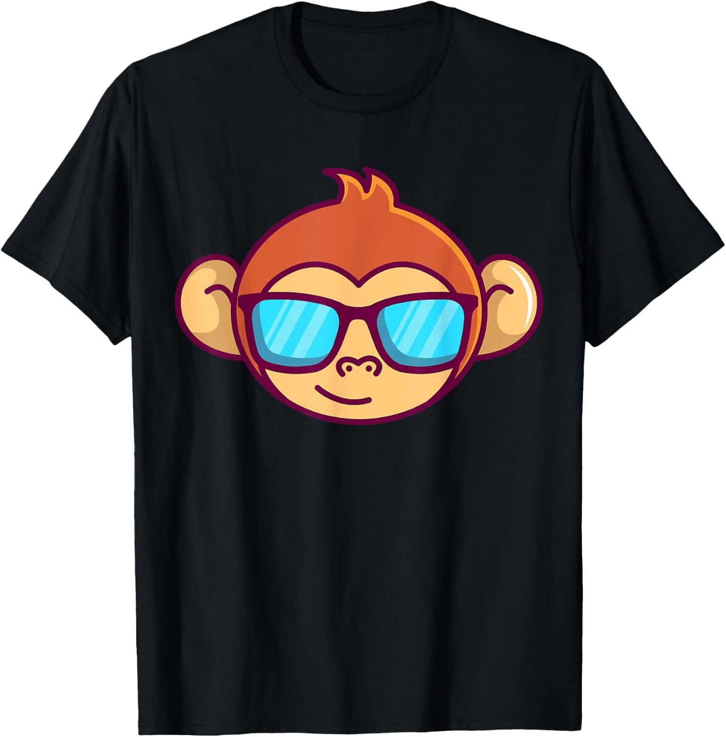 Cute Monkey With Sunglasses For Kids Who Love Monkeys T-Shirt - T-Shirt | Black