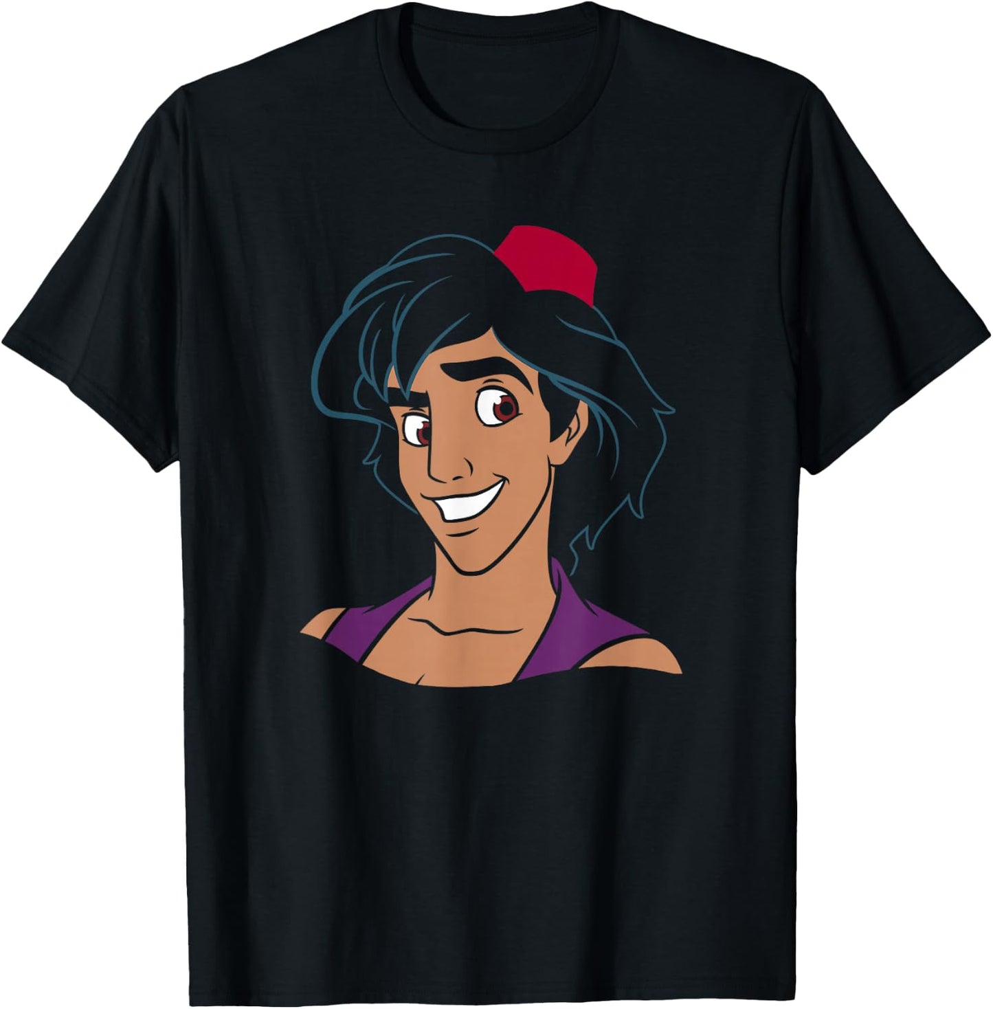 Disney Aladdin Big Smile Portrait T-Shirt - T-Shirt | Black