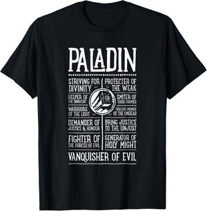 Wow Paladin Role Playing Gamer Small T-Shirt - T-Shirt | Black